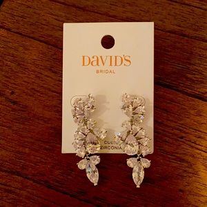 Teardrop Crystal Encrusted Cluster Earrings